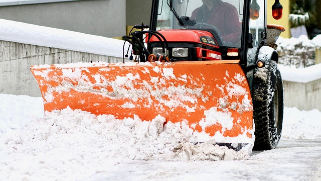 Travaux de déneigement près de Rouen